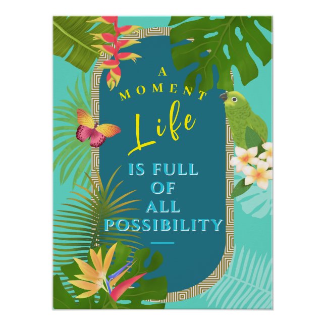 Tropical Paradise Teal Poster (Front)