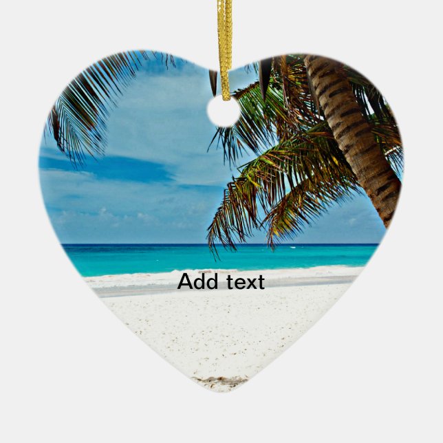 Tropical Paradise Template-Sunny day at the beach Ceramic Tree Decoration (Front)