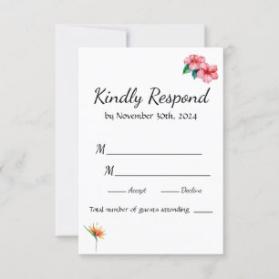Tropical Paradise Theme RSVP Card