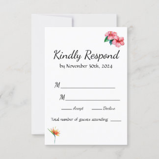 Tropical Paradise Theme RSVP Card