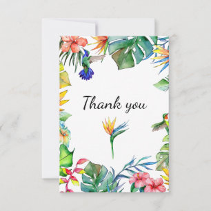 Tropical Paradise Theme Thank You Card