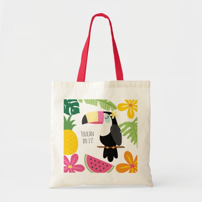 Tropical Paradise Toucan Tote Bag (Front)