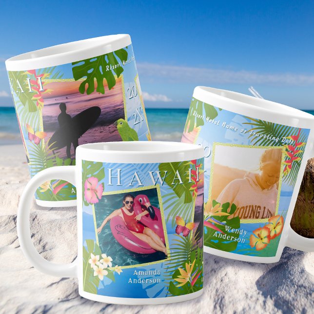 Tropical Paradise Travel Memories Sea Large Coffee Mug (Tropical Holiday Photo Mug.)