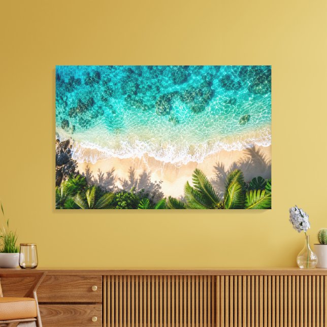 Tropical Paradise Turquoise Ocean Canvas Print (Insitu(LivingRoom))