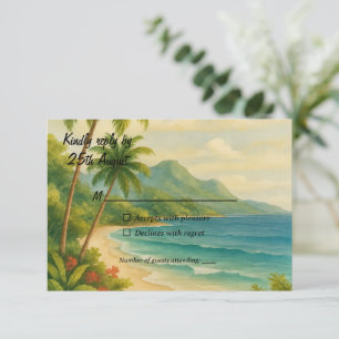Tropical Paradise Watercolor RSVP Card