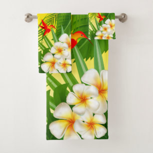 Tropical Paradise with Little Hummingbirds Bath Towel Set
