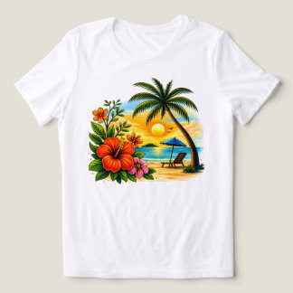 Tropical Paradise Women’s Sunset Beach T‑Shirt Tri-Blend Shirt