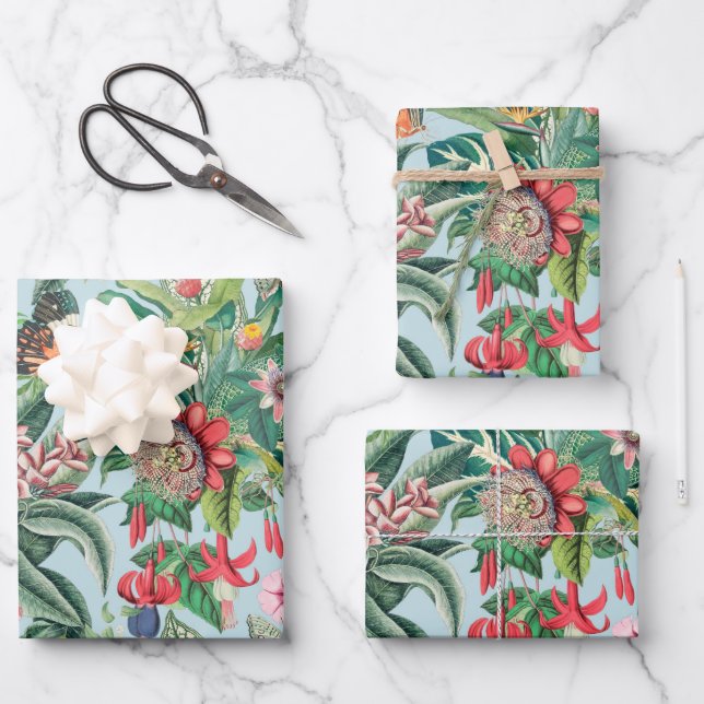 Tropical Paradise Wrapping Paper Sheet (Front)