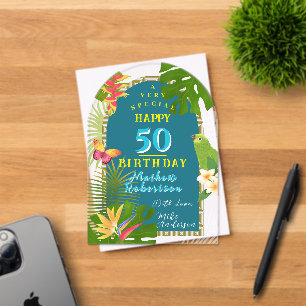 Tropical Paradise Yearly Birthday Card Acrylic Invitations
