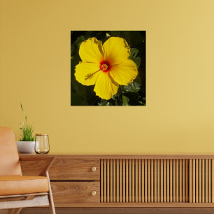 Tropical Paradise Yellow Hibiscus Flower Matte Poster