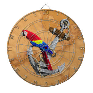 Tropical Parrot And Anchor Dartboard