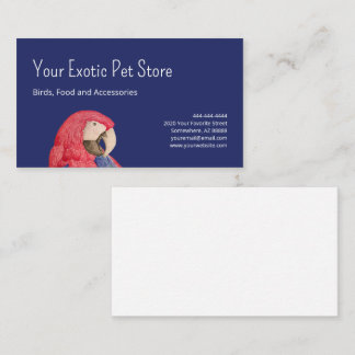 Tropical Parrot Bird Macaw Pet Store Blue Business Card