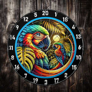 Tropical Parrot Dartboard for Dynamic Decor