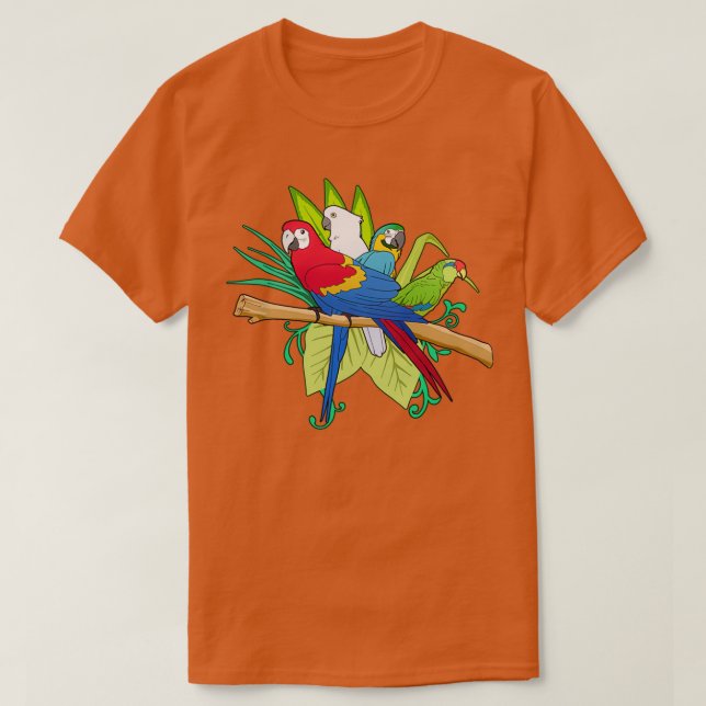 Tropical Parrot Gift Product Pet Parrots Bird Maca T-Shirt (Design Front)