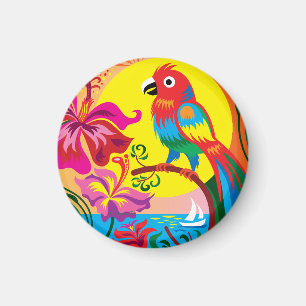 Tropical Parrot Paradise Magnet