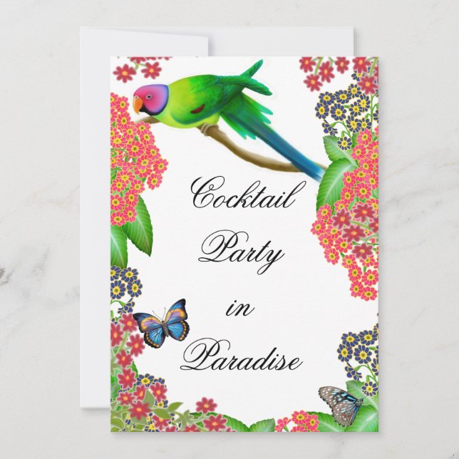 Tropical Parrot Party Invitation (Front)