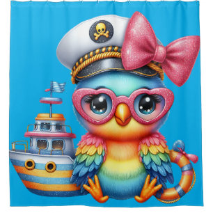 "Tropical Parrot Princess" Shower Curtain