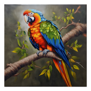 Tropical Parrot Print Lush Jungle Wall Art