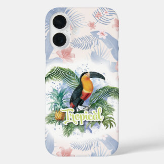 Tropical Parrot Theme iPhone 16 Case