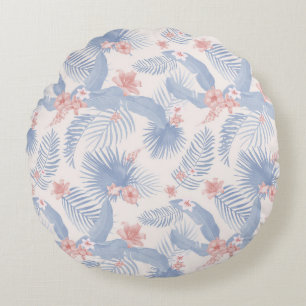 Tropical Parrot Theme Round Cushion