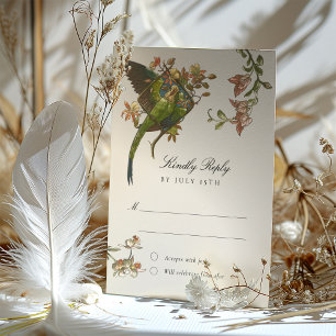 Tropical Parrot Wedding RSVP Card