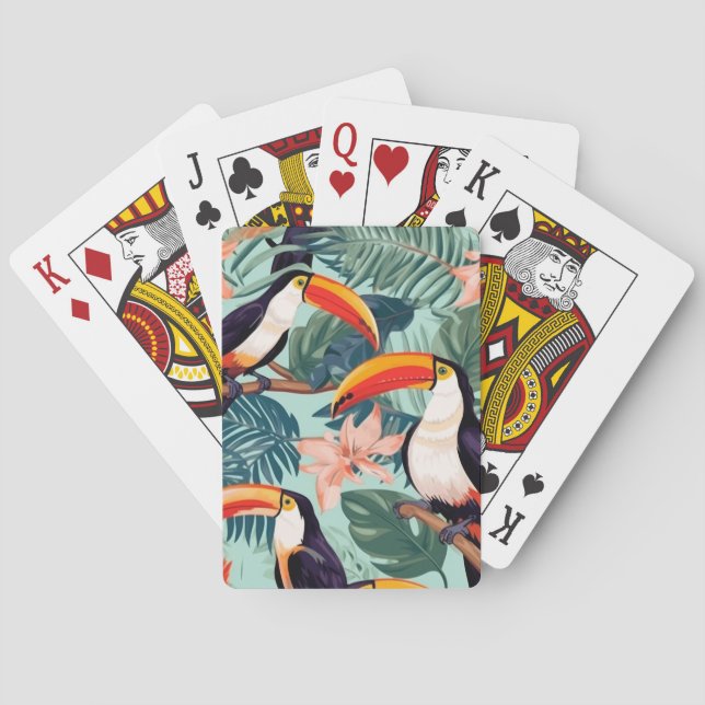 Tropical Parrot Yoga Mat Playing Cards (Back)