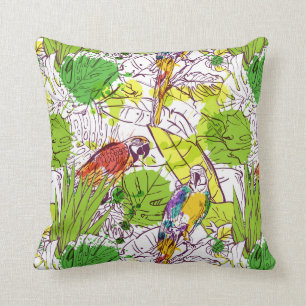 Tropical Parrots Cushion