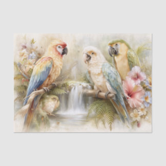 Tropical Parrots Decoupage Tissue Paper