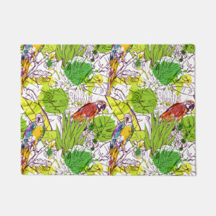 Tropical Parrots Doormat