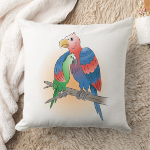 Tropical Parrots Happy Mother's Day Cushion
