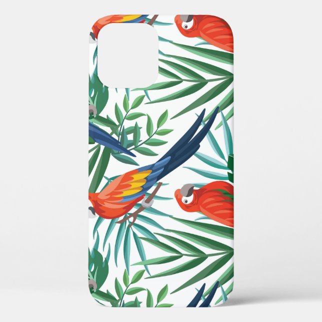Tropical Parrots: Lush Palm Seamless Case-Mate iPhone Case (Back)