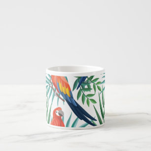 Tropical Parrots: Lush Palm Seamless Espresso Cup