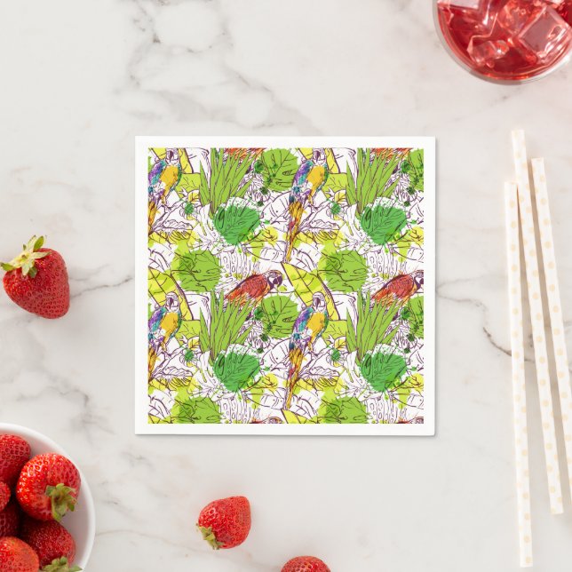 Tropical Parrots Napkin (Insitu)