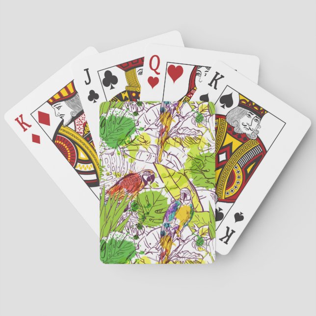 Tropical Parrots Playing Cards (Back)