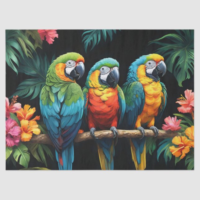 Tropical Parrots Tissue Paper (Front)