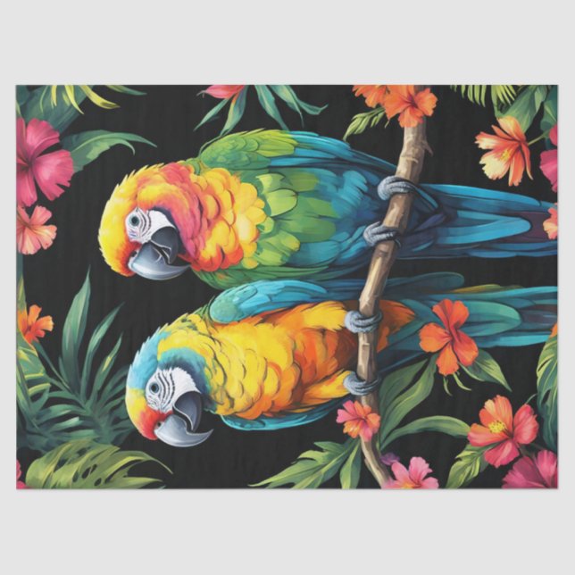 Tropical Parrots Tissue Paper (Front)