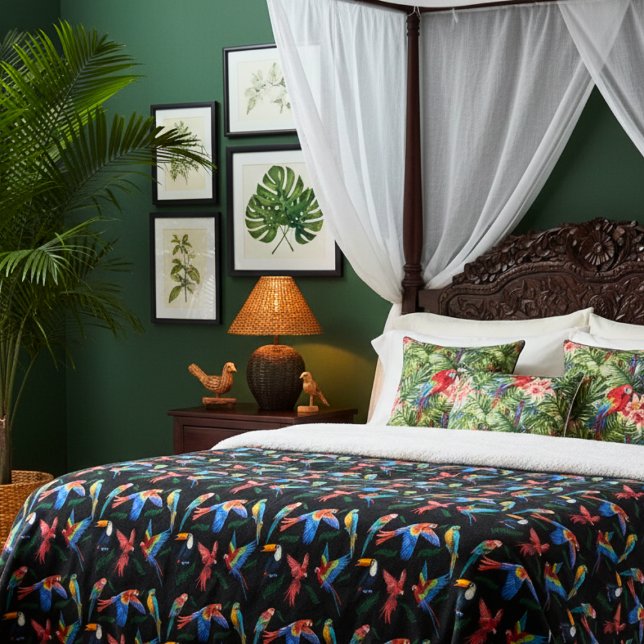 Tropical Parrots & Toucans Blanket Vibrant Birds (Creator Uploaded)
