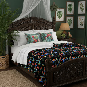 Tropical Parrots & Toucans Blanket Vibrant Birds
