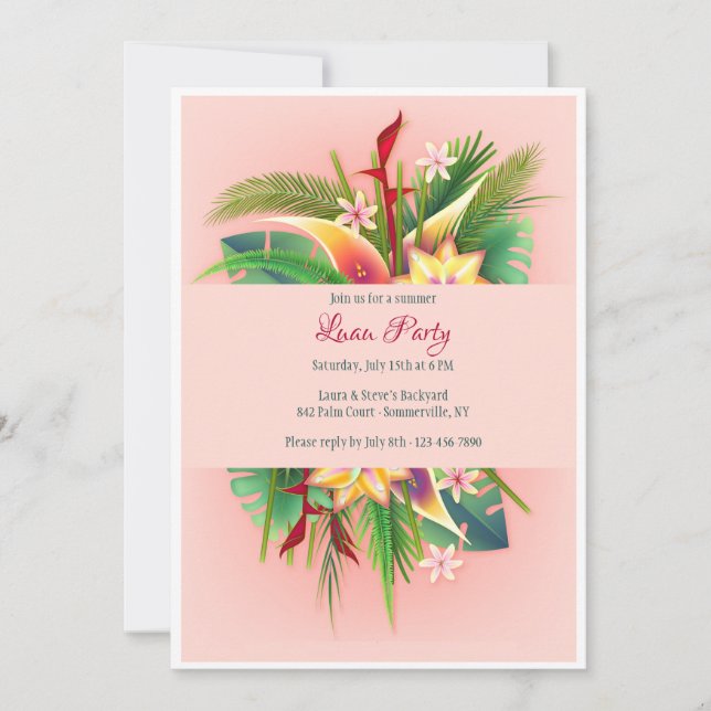 Tropical Party  Invitation (Front)