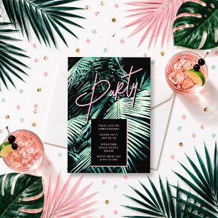 Tropical Party Invitation Palm Leaf
