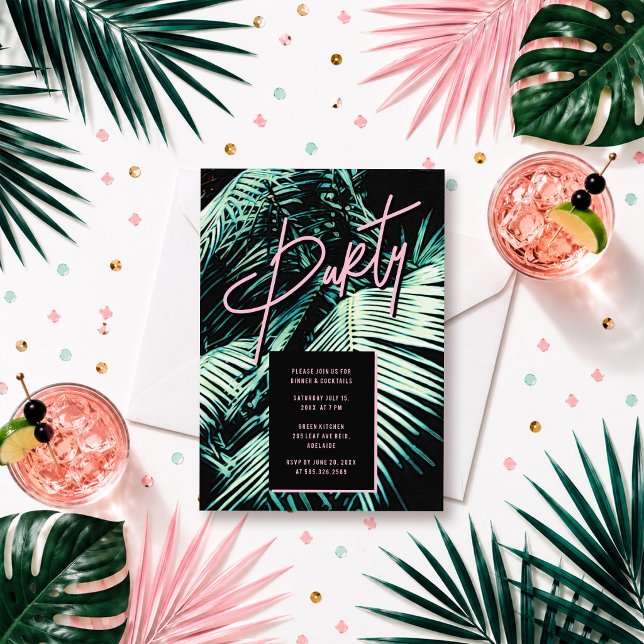 Tropical Party Invitation Palm Leaf (Creator Uploaded)