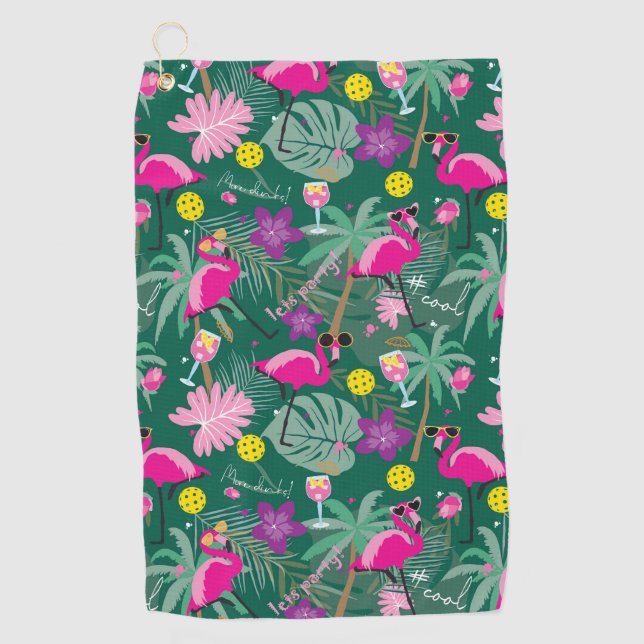 🤩Tropical party with pickleball,  Golf Towel (Front)