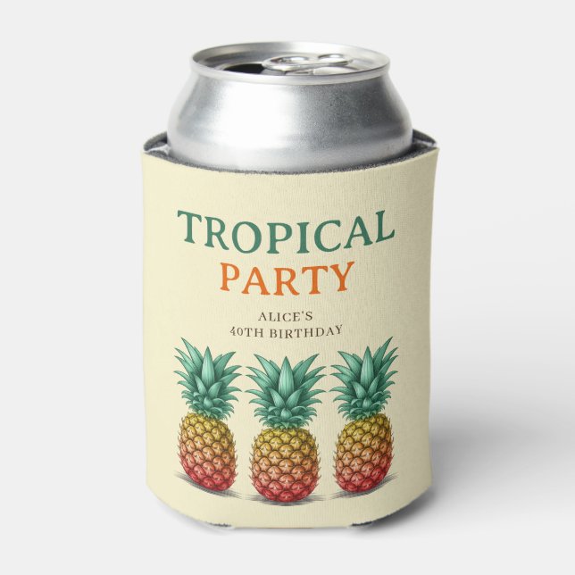 Tropical party with pineapple can cooler (Can Front)