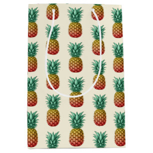 Tropical party with retro pineapple medium gift bag