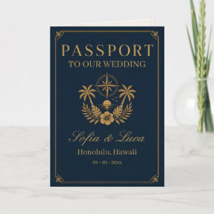 Tropical Passport Destination Wedding Invitation