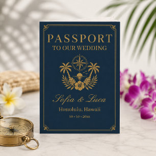 Tropical Passport Destination Wedding Invitation