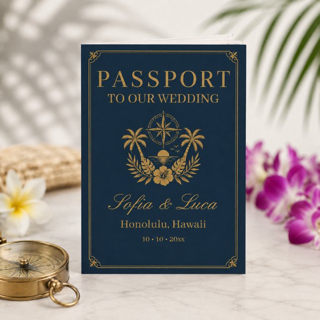 Tropical Passport Destination Wedding Invitation (Creator Uploaded)