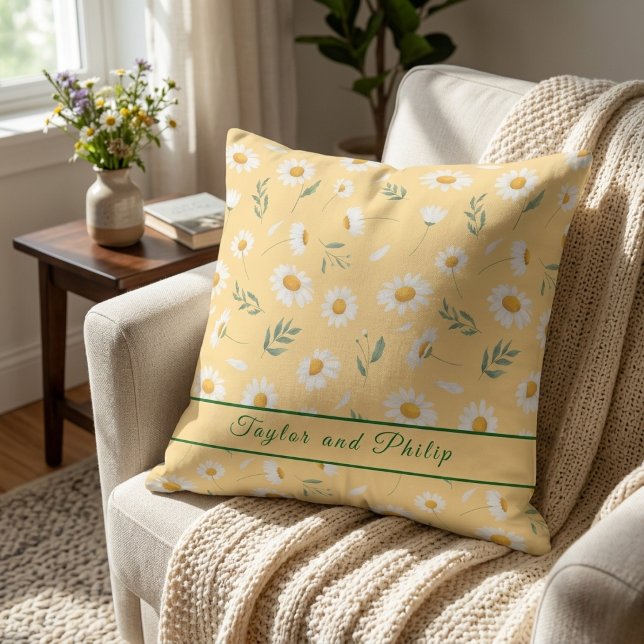 Tropical Pastel Daisy Floral Pattern Outdoor Cushion (Creator Uploaded)