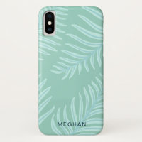 tropical pastel foliage monogram