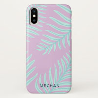 tropical pastel foliage monogram